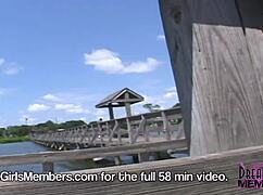 hey, check this latina playing with her wet pussy in public!