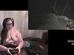 Naked tattooed brunette explores country ranch in Resident Evil Village part 11