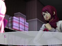 Takeba and Mitsuru explore lesbian hentai desires in steamy 3D action.