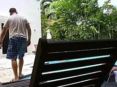 Riley Star and Kyle Mason Relax by the Pool