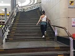 Latina Venusss model intensely masturbates to orgasm on plane