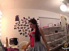 Taylor Vixen Licks Big Tits in Lesbian Scene