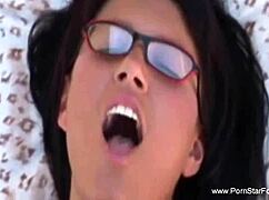 latina babe strokes lover's cock hard in threesome