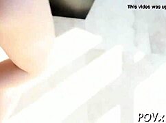 Hot gf lies on bed for a wild sex game.