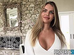 Raw Hot Blonde Homeowner Bangs Door-to-Door Real Estate Agent in POV