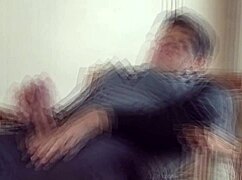 intimate handjob orgasm in front of mirror