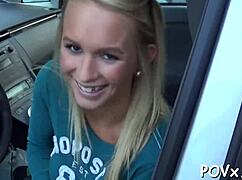 This teen nymph receives hot cumshots all over her mounds.