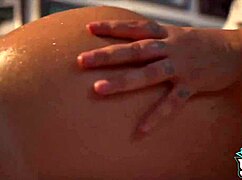 Brunette pornstar reaches orgasm during massage.