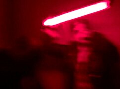 Young guy nastily busts open the pussy of an abstract comic character, revealing her tits.