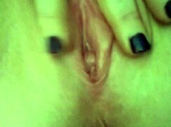 Blonde stripper Lexi Grant plays with her pussy while ripping clothes.