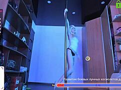 Alice Dances Seductively on Pylon Before Spreading Wet Legs Wide