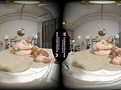 Solo Brunette Amanda Clarke Masturbates With Shaved Pussy In VR