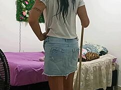 Ts angelique surprises with her lingerie and dildo masturbation leading to orgasm.