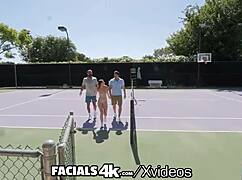 double facials explode on sexy redhead mazy myers
