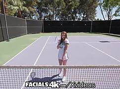 double facials explode on sexy redhead mazy myers