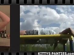 Petite Babe Flashes Panties Outdoors