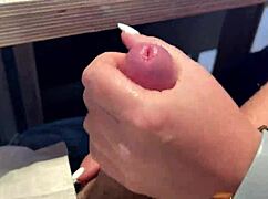 Sloppy milf handjob with spitting in risky public outdoor 😏