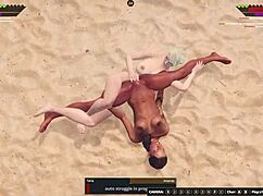 Terra vs Amanda in naked 3D wrestling with pussy fingering and oral fights