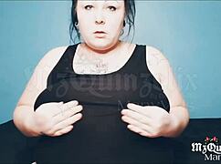 Watch this bbw goth struggle with that bad dragon demon dick?