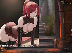 Cherry's Detailed Jerk Off Instructions in Hentai Game Session One with Big Tits