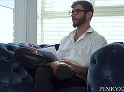 Merlose Fox Faces Off Against Massive White Cock