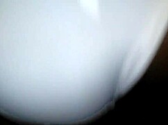 Chocolate booty bent over in doggystyle position