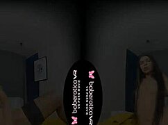 solo kamila teases with smooth shaved skin in vr immersion