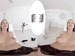 Shaved brunette in POV taboo scene locates orgasm