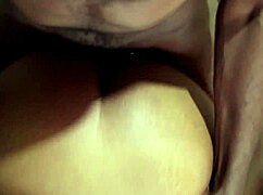 ebony woman handled roughly in pov over counter