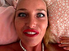 Hot Blonde Milf Masturbates Wet Pussy in Lingerie