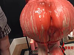 redhead babe, feel this hot wax drip!