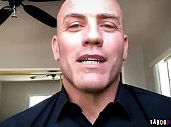 haley reed's using a big purple dildo to pleasure herself, tattoos and piercings on display.