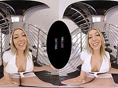 Vrallure: I Wore This Costume Just For You, Kayley Gunner Vibrates Her Boobs In Stockings.