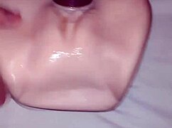 amateur girl kisses and plays with her two favorite toys all alone