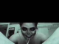 Mature blowjobs lead to premature cum in mouth for spooky halloween compilation with flashing warning.