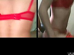 scarlett gives blowjob to monster cock