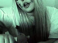 Mature blowjobs lead to premature cum in mouth for spooky halloween compilation with flashing warning.