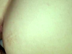 Feel the intense pleasure as cum lands on her ass in doggystyle