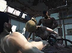 Blonde teen in Fallout 4 katsu threesome gets fucked hard