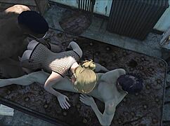 Blonde teen in Fallout 4 katsu threesome gets fucked hard
