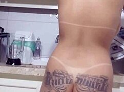 Latina Teen Washes Dishes and Prepares Dinner