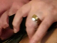 My wife gives a nylon blowjob 😍