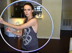 Beautiful Brunette Amateur Hoop Dancer Shaking Her Tits In High Definition Homemade Video