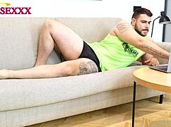 straight male wakes up horny from nap - magic javi