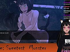 vtuber lewdneko plays sweetest monster part 4 with small tits and creampie