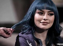 The romance between Serene Sirene and Jewelz Blu is shown to get steamy