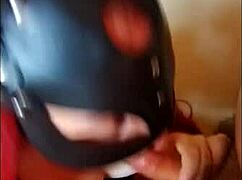 masked hotwife gives blowjob and swallows cum in intriguing session