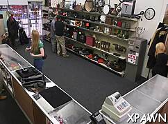 Tight Body Gets Bent Over For Doggy Blowjob In Shop