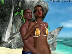 3d couple explores intimate moments together