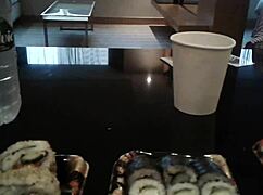 in this narrative, the maid cleans the house and serves the family